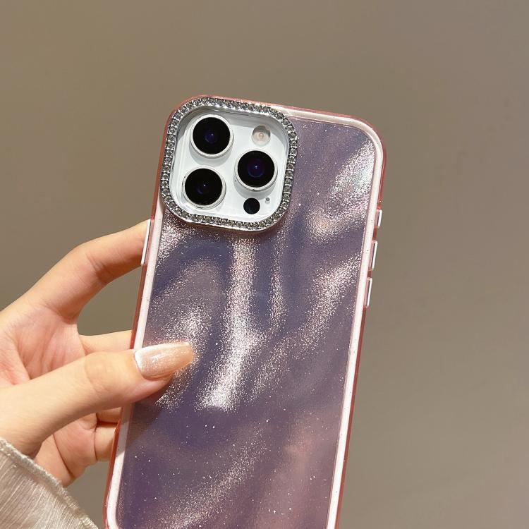 Funda 3 en 1 con diseño de arena movediza y marco de diamante para iPhone 11 Pro Max (azul)