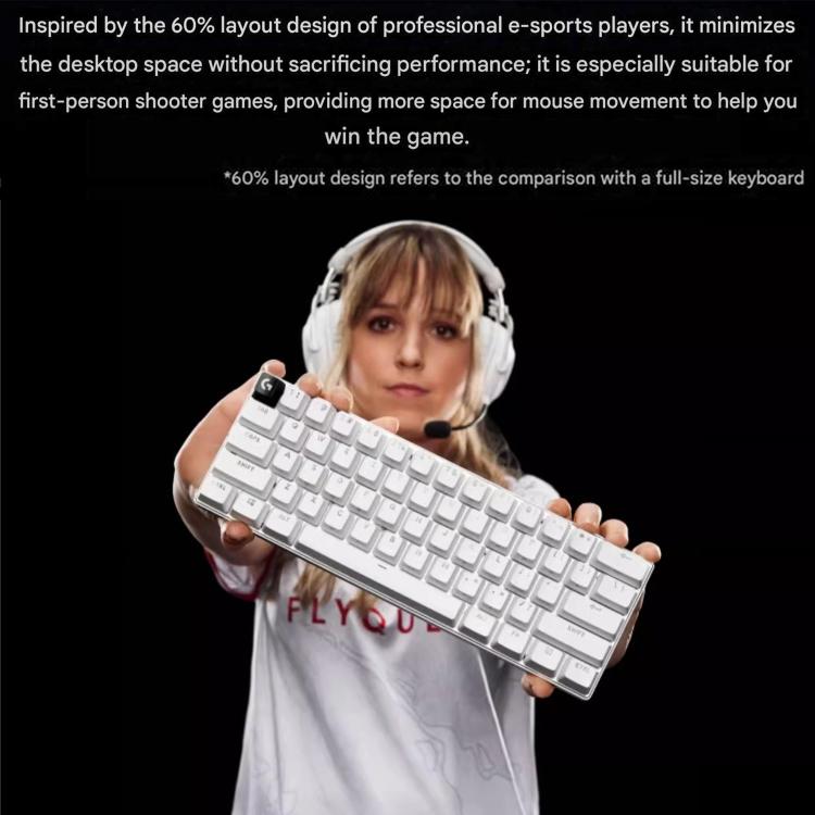Teclado inalámbrico Logitech G PRO X 60 LIGHTSPEED interruptores ópticos GX-L (Blanco)