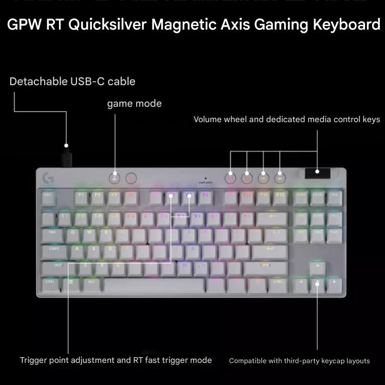 Teclado inalámbrico Logitech G PRO X TKL RAPID interruptores magnéticos (Blanco)