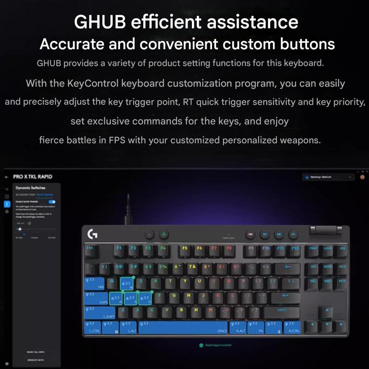 Teclado inalámbrico Logitech G PRO X TKL RAPID interruptores magnéticos (Blanco)