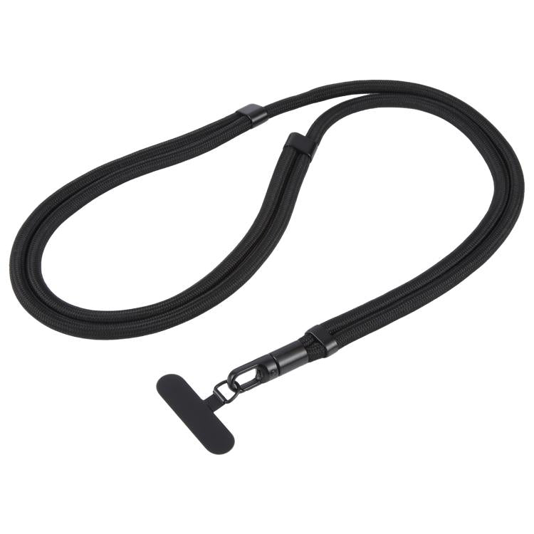 Cordón ajustable minimalista para teléfono móvil, de poliéster de 7 mm, color sólido (negro)
