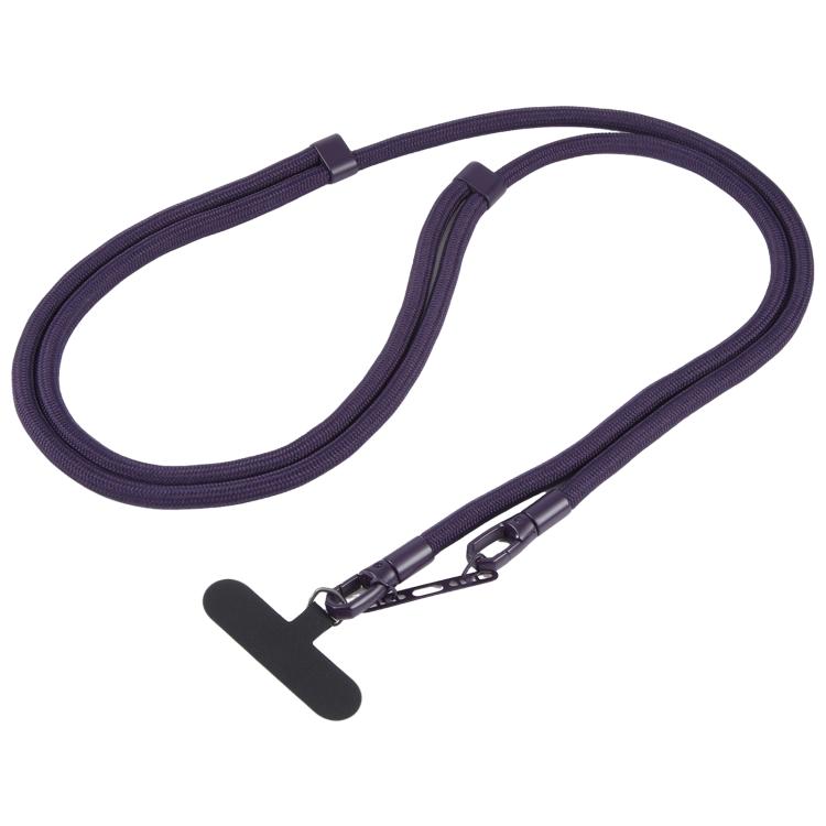 Cordón ajustable para teléfono móvil cruzado de poliéster de 7 mm, color sólido, con hebilla de doble cara (azul marino)