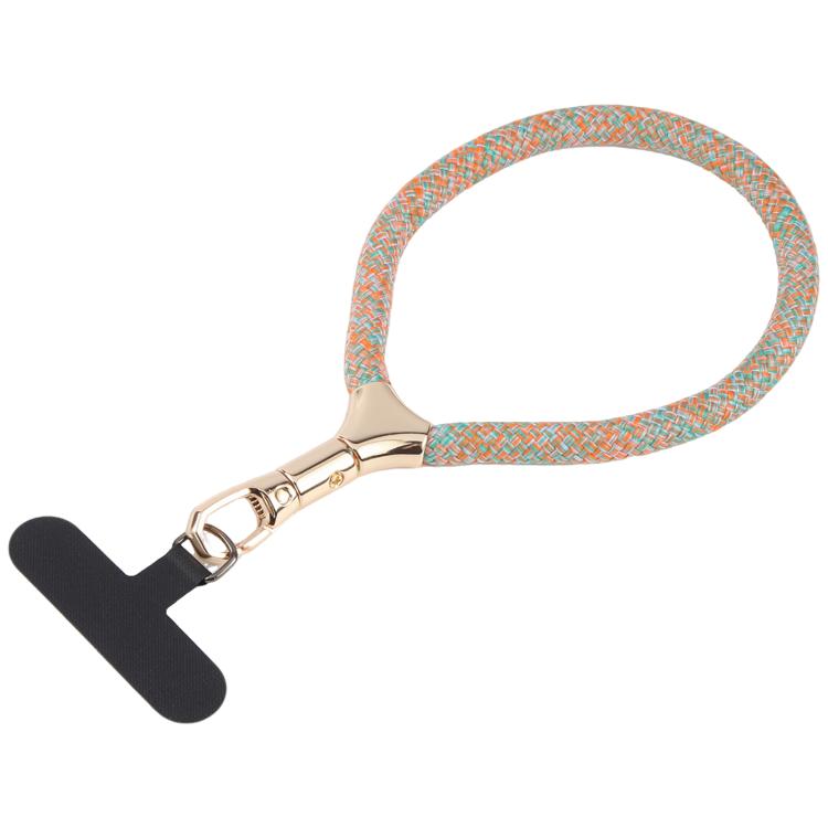 8mm Adjustable Gold Buckle Wrist Short Strap Anti-lost Mobile Phone Lanyard(Orange Colorful)