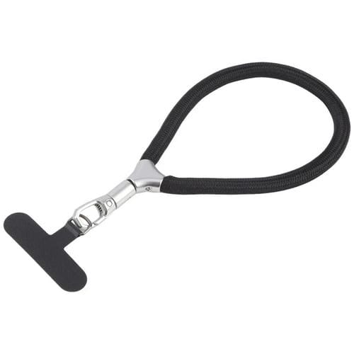 8mm Adjustable Silver Buckle Wrist Short Strap Anti-lost Mobile Phone Lanyard(Black)