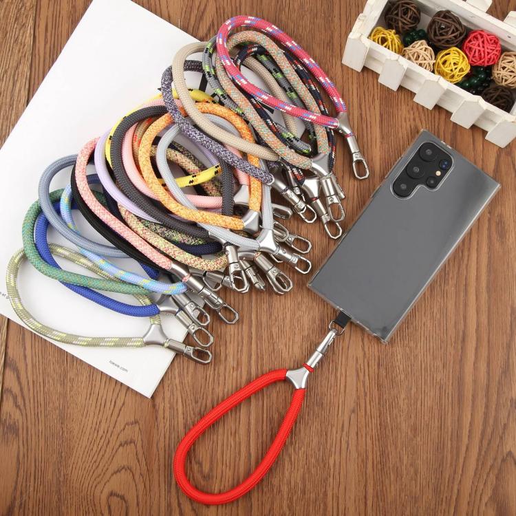 8mm Adjustable Silver Buckle Wrist Short Strap Anti-lost Mobile Phone Lanyard(Yellow Colorful)