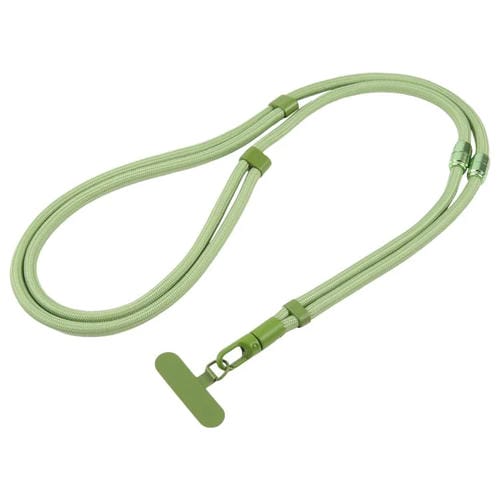7mm 3 in 1 Threaded Adjustable Crossbody Mobile Phone Lanyard(Matcha Green)