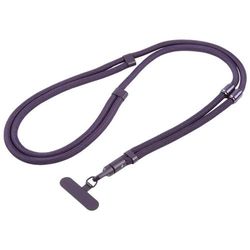 7mm 3 in 1 Threaded Adjustable Crossbody Mobile Phone Lanyard(Dark Purple)