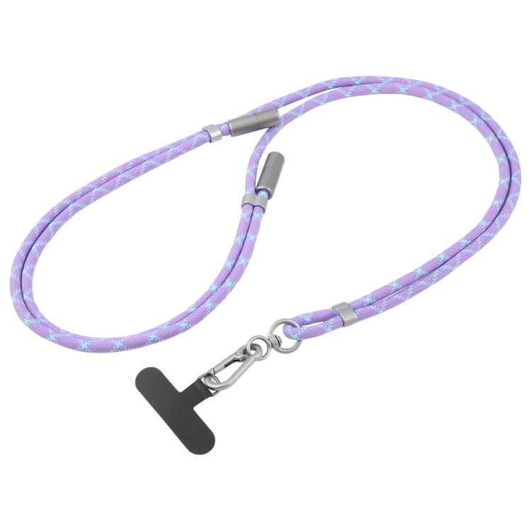 Type-C to 8 Pin Data Charging Cable Crossbody Phone Long Lanyard(Purple)