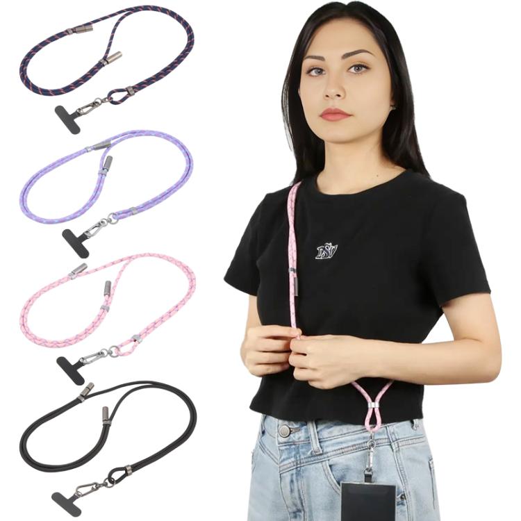 Type-C to Type-C Data Charging Cable Crossbody Phone Long Lanyard(Purple)