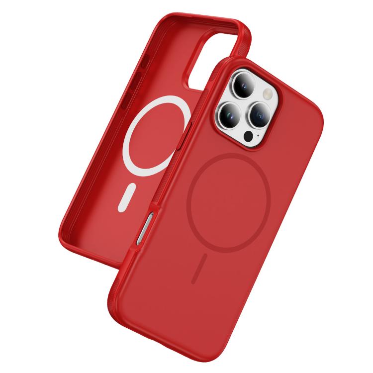 Funda híbrida de TPU Magsafe original para iPhone 16 Pro (roja)