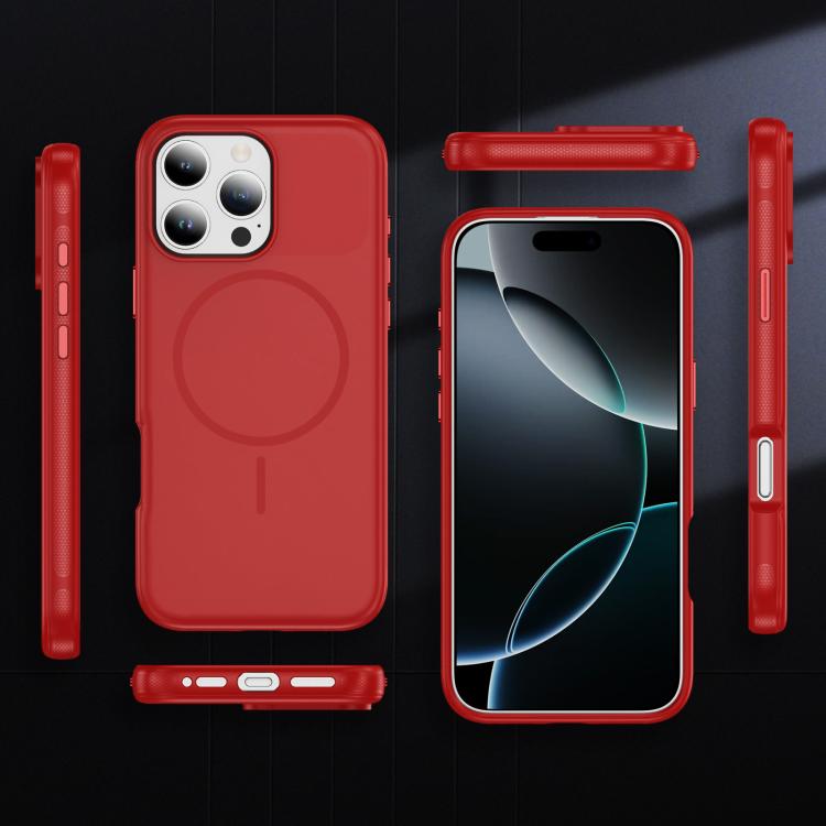 Funda híbrida de TPU Magsafe original para iPhone 16 Pro (roja)