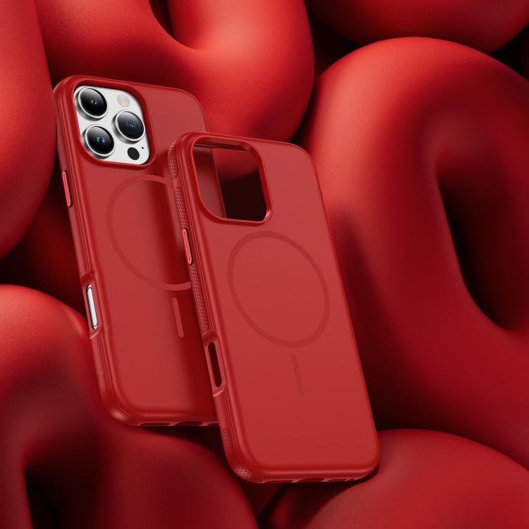 Funda híbrida de TPU Magsafe original para iPhone 16 Pro (roja)