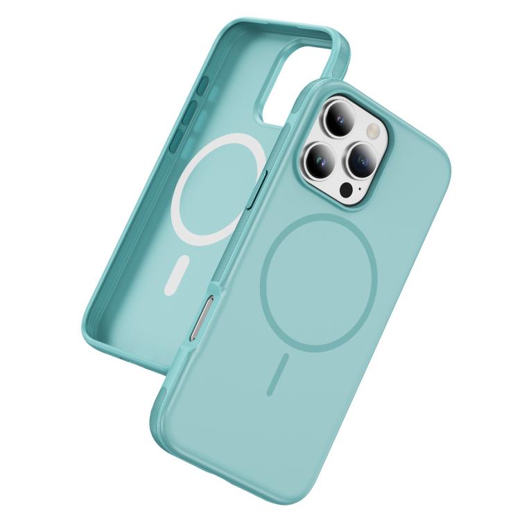 Funda híbrida de TPU Magsafe original para iPhone 16 Pro (azul claro)