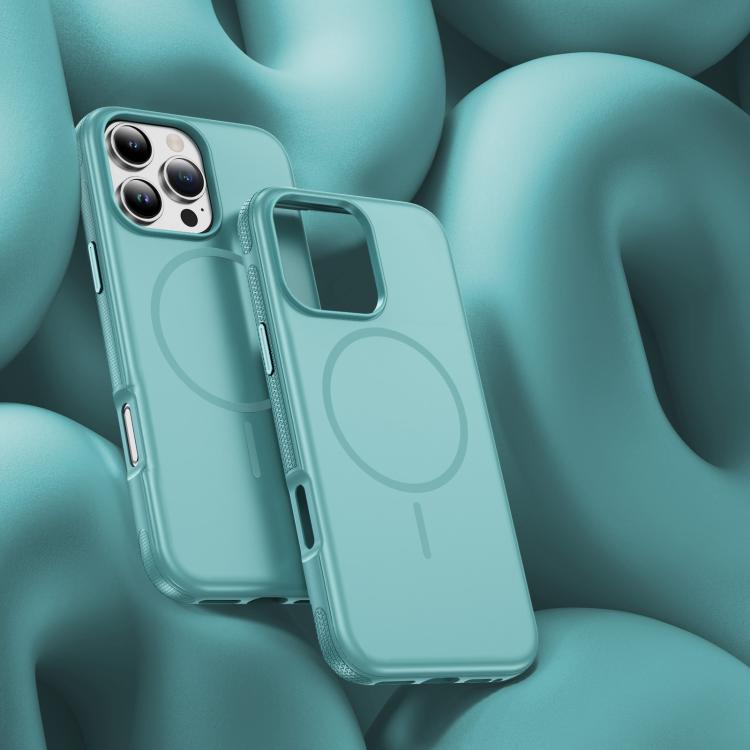 Funda híbrida de TPU Magsafe original para iPhone 16 Pro (azul claro)