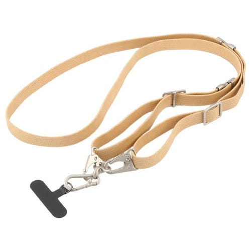 Type-C to Type-C Data Charging Cable Crossbody Phone Long Flat Lanyard(Khaki)