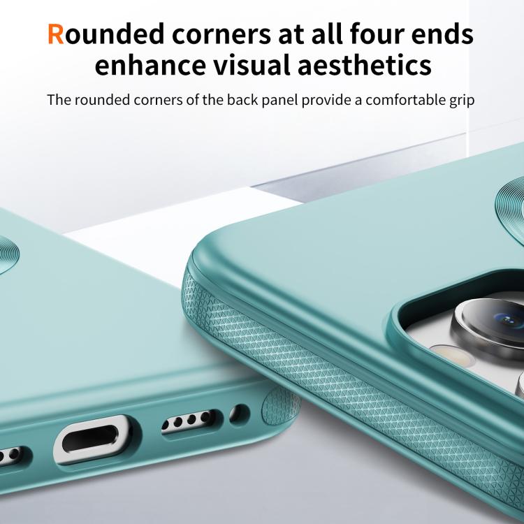 Funda híbrida de TPU y PC Magsafe con textura de CD original para iPhone 16 Pro (azul claro)