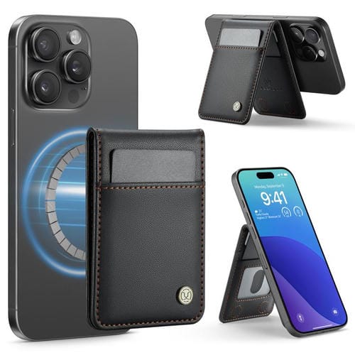 JEEHOOD J06 Bolsa para tarjetas magnéticas RFID estilo británico (negra)