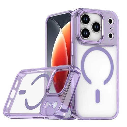 Funda magnética transparente MagSafe para iPhone 17 Pro (morada)