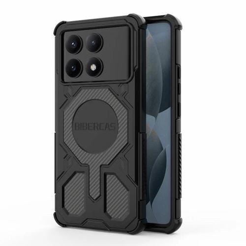 Funda BIBERCAS Real Color Series MagSafe a prueba de golpes para Redmi K70E (negra)