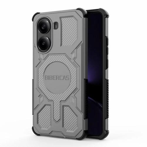 Funda BIBERCAS Real Color Series MagSafe a prueba de golpes para Redmi Turbo 4 (gris)