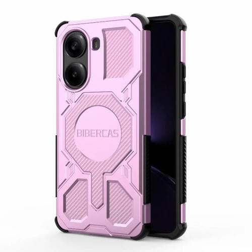 Funda BIBERCAS Real Color Series MagSafe a prueba de golpes para Redmi Turbo 4 (rosa)