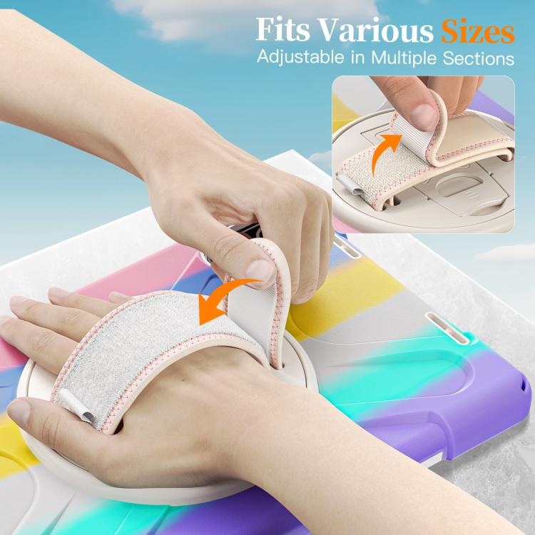 Funda híbrida de silicona con soporte giratorio para tableta Xiaomi Redmi Pad 2 11 2025 y correa para el hombro (rosa)