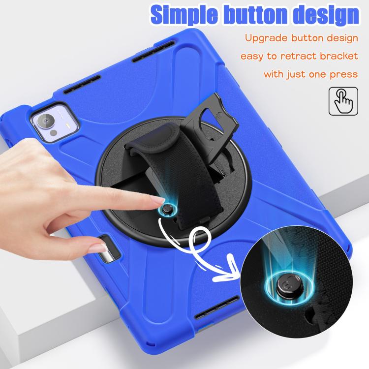 Funda híbrida de silicona con soporte giratorio para tableta Xiaomi Pad 7 Ultra y correa para el hombro (azul)