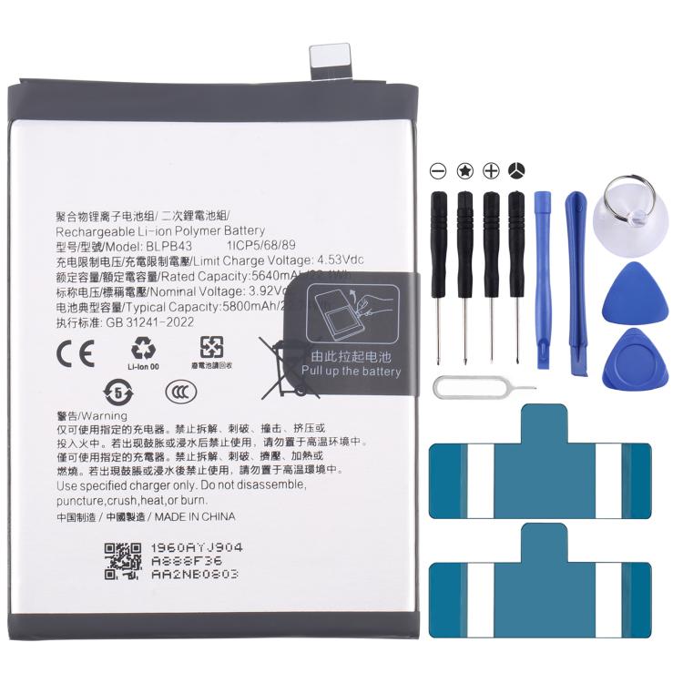 Reemplazo de batería BLPB43 de 5800 mAh para OPPO Reno13 Pro