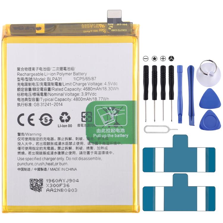 Reemplazo de batería para OPPO Reno11 BLPA31 de 4800 mAh