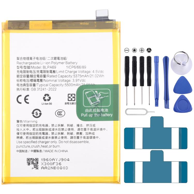 Reemplazo de batería para OPPO K12X PJT110 BLPA69 5500 mAh