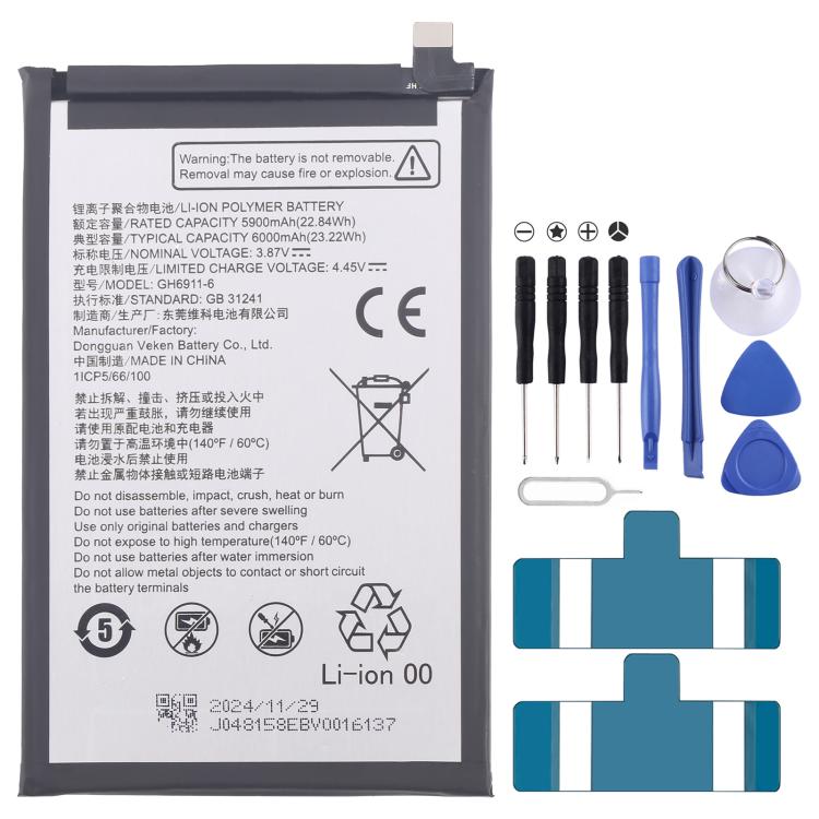 Reemplazo de batería de 6000 mAh para ZTE GH6911-6