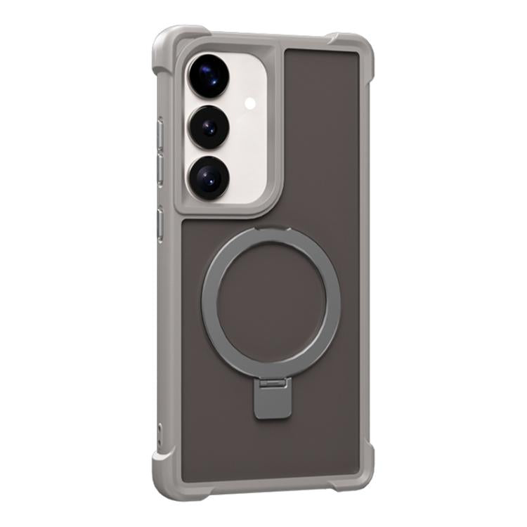 Funda MagSafe de cuatro esquinas a prueba de golpes para Samsung Galaxy S25/S24 5G (gris)