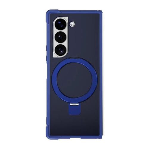 Funda para Samsung Galaxy Z Fold5 con soporte MagSafe de cuatro esquinas a prueba de golpes (azul)