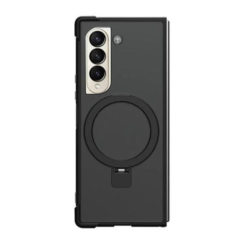 Funda para Samsung Galaxy Z Fold4 con soporte MagSafe de cuatro esquinas a prueba de golpes (negro)