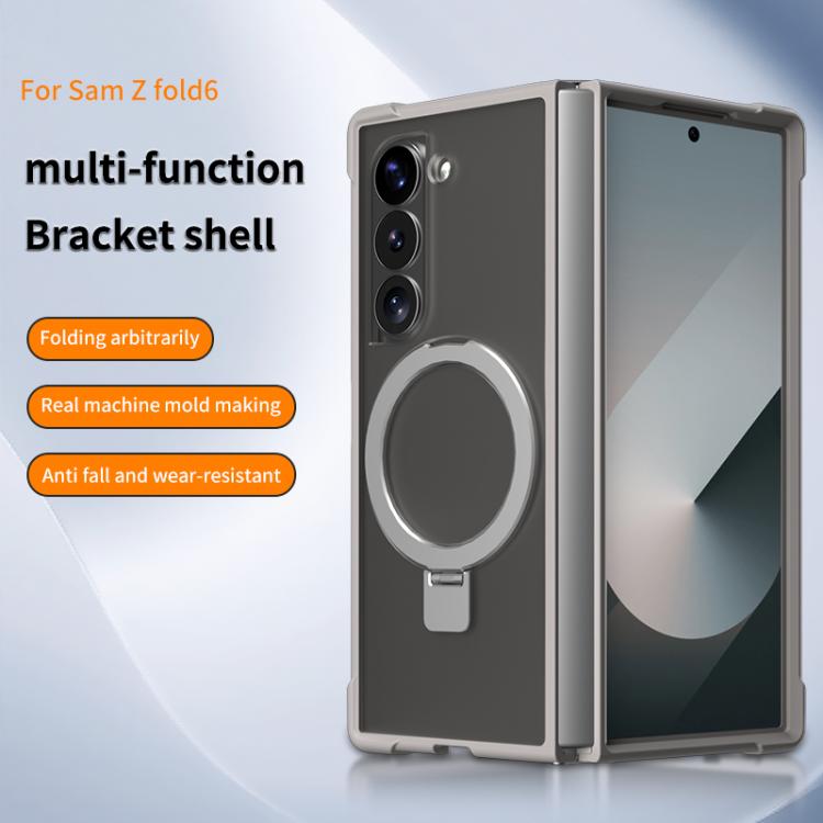 Funda para Samsung Galaxy Z Fold4 con soporte MagSafe de cuatro esquinas a prueba de golpes (azul)