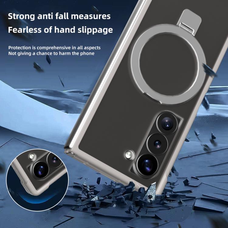 Funda para Samsung Galaxy Z Fold6 con soporte MagSafe de cuatro esquinas a prueba de golpes (negro)