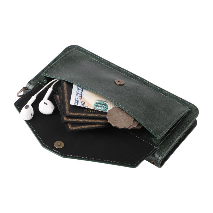 Funda de piel de vacuno cruzada con ranuras para múltiples tarjetas para Samsung Galaxy Z Fold3 5G (verde)