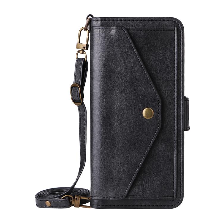 Funda de piel de vacuno cruzada con ranuras para múltiples tarjetas para Samsung Galaxy Z Fold7 5G (negra)