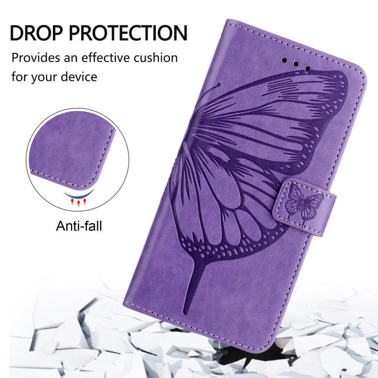 Funda de piel con diseño de mariposa en relieve para Samsung Galaxy XCover7 Pro (morado claro)