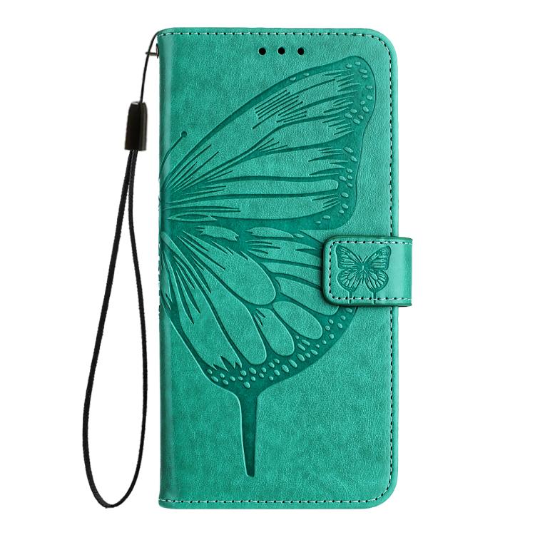 Funda de piel con diseño de mariposa en relieve para Samsung Galaxy XCover7 Pro (verde)