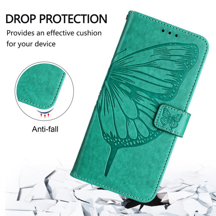 Funda de piel con diseño de mariposa en relieve para Samsung Galaxy XCover7 Pro (verde)