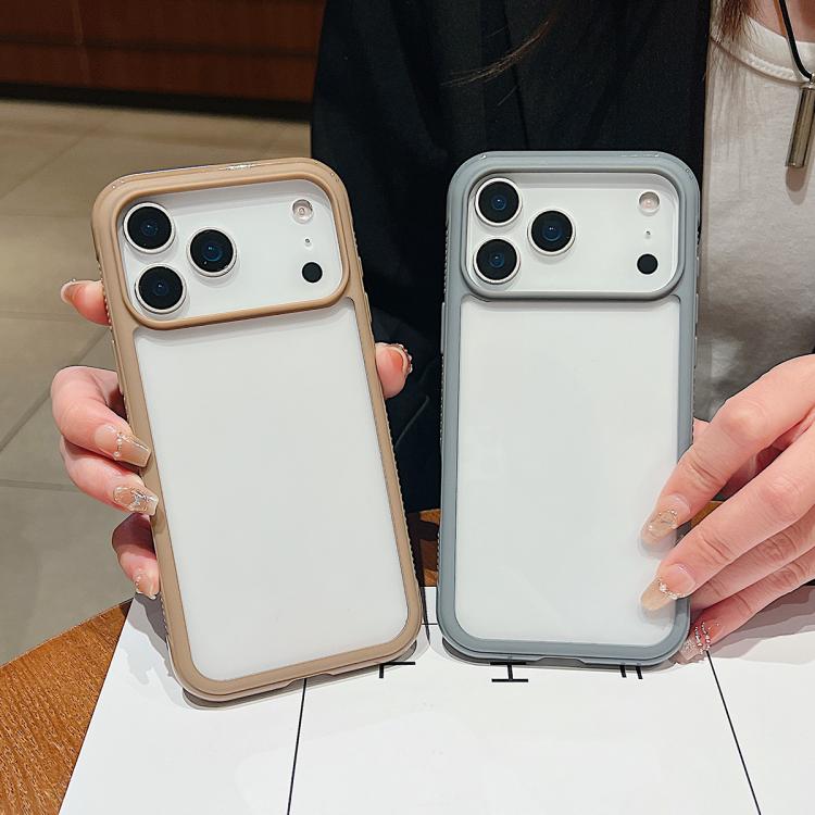 Funda de acrílico transparente de TPU con borde liso para Samsung Galaxy S25 Edge 5G (marrón)
