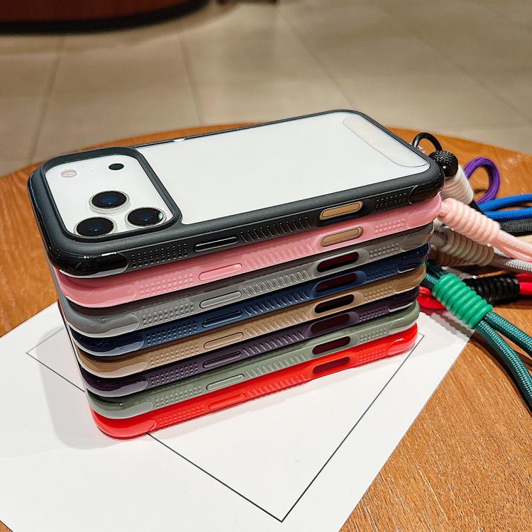 Funda de acrílico transparente de TPU con borde liso y correa para la muñeca para Samsung Galaxy S25 Ultra / S24 Ultra 5G (negro)