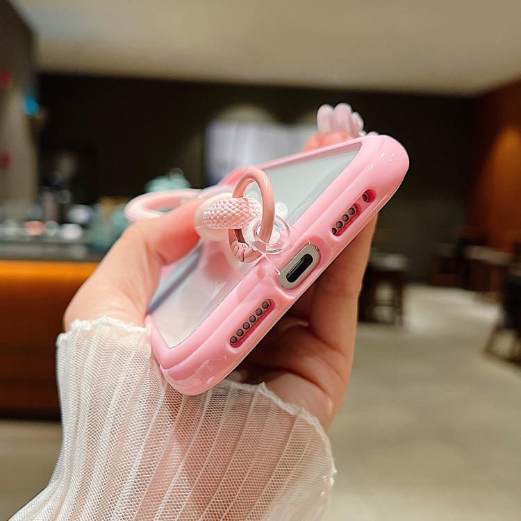 Funda de acrílico TPU transparente con borde liso y correa para la muñeca para Samsung Galaxy S25/S24 5G (gris)