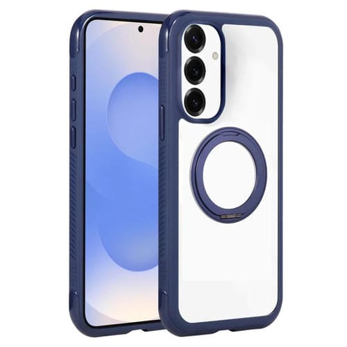 Funda MagSafe para Samsung Galaxy S25+ / S24+ 5G con borde transparente y rotación (azul rey)