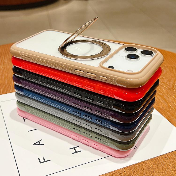 Funda MagSafe para Samsung Galaxy S25+ / S24+ 5G con borde transparente y rotación (azul rey)