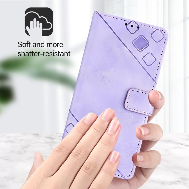 Funda de piel con relieve para Samsung Galaxy XCover7 Pro (morado claro)
