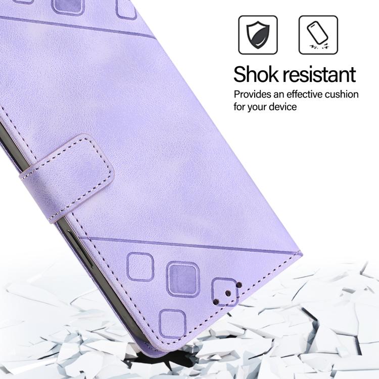 Funda de piel con relieve para Samsung Galaxy XCover7 Pro (morado claro)
