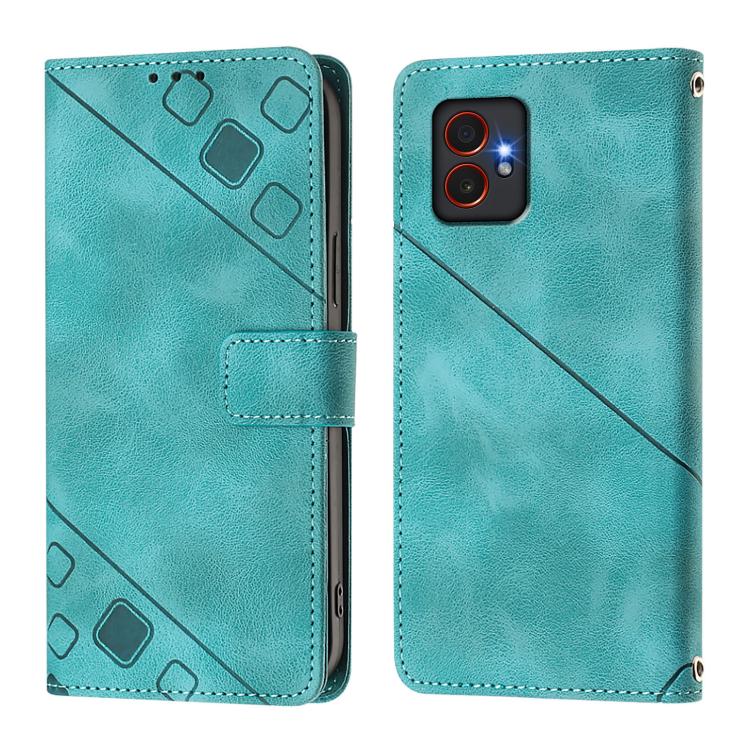 Funda de piel con relieve para Samsung Galaxy XCover7 Pro (verde)