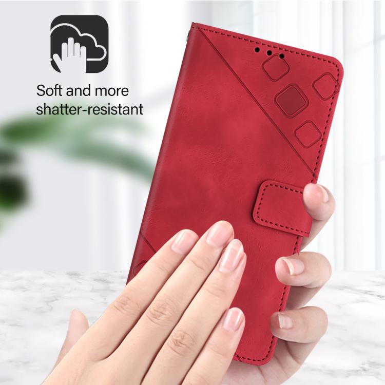 Funda de piel con relieve para Samsung Galaxy XCover7 Pro (roja)
